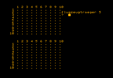 Schiffe Versenken 80 game screenshot for Commodore PET